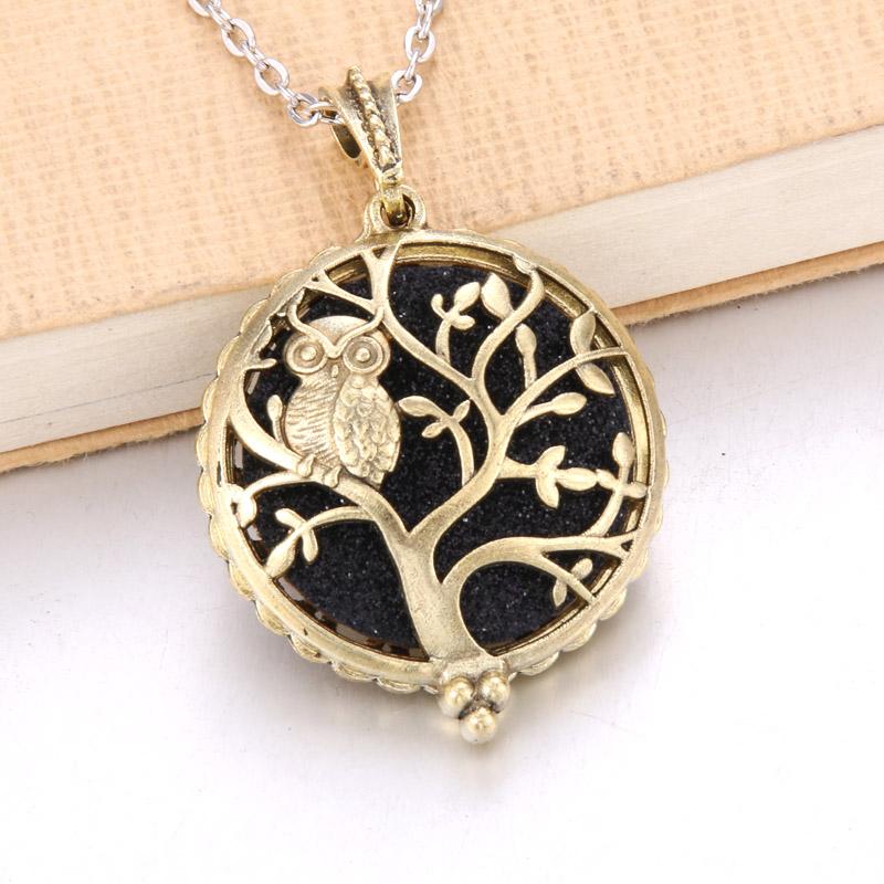 Aromatherapy Necklace Tree of Life Diffuser Jewelry Vintage Open Locket Pendant Essential Oil Perfume Aroma Diffuser Necklace