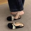 2025 Your Summer New Gentle Day Without Heel Lazy with Skirt French Bag Head Half Slippers Women's Summer Wear