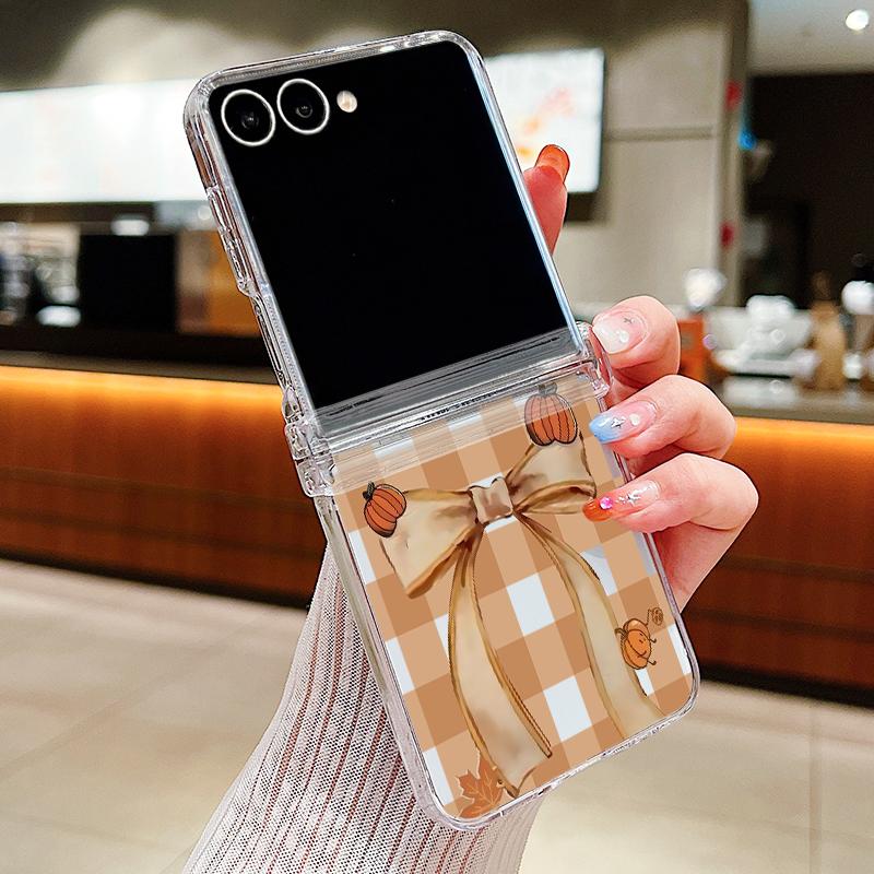 Christmas Ghost Halloween Case For Samsung Z Flip 8 7 FE 6 5 4 Clear PC Slim Hard Folding Phone Cover For Galaxy Z Flip8 Flip7 Flip6 Flip5