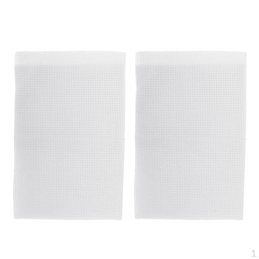 2 Packs 14 Count Stitch Fabric White Embroidery Sewing for Sewing, 17X11