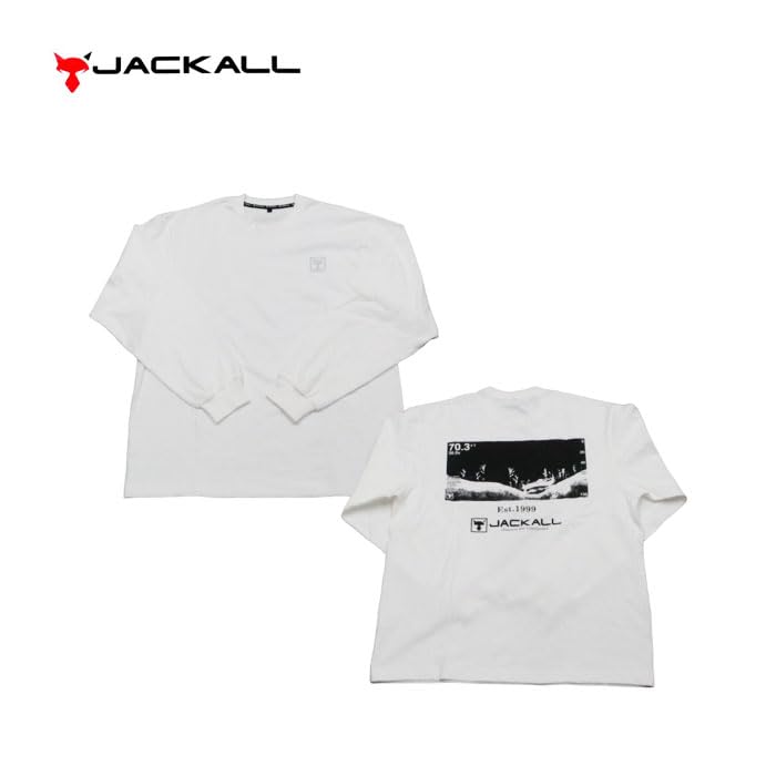 JACKALL Graphic Long Sleeve Tee, White, Size Small