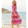 Bohemian Printed Cover-ups Sexy Sommer Strandkleid Strandtunika Frauen Beachwear Badeanzug Cover Up Bikini Wrap Sarongs Q1014