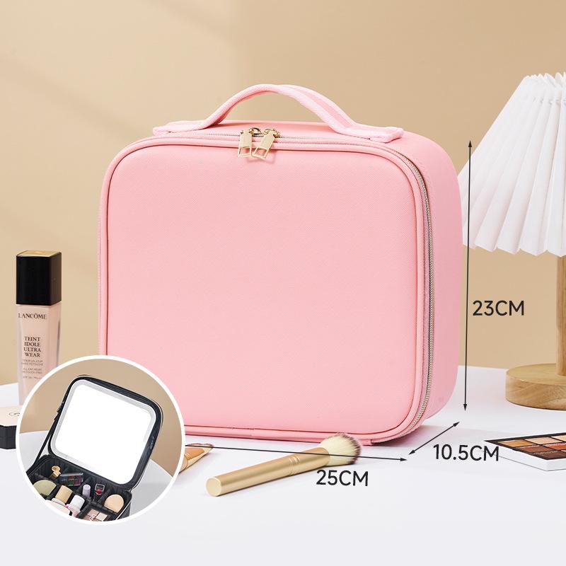 LED Makeup Bag with Mirror, High-End Feel, Large-Capacity for Makeup Artists