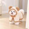 Thick Fleece Pet Cape Cloak Bear Ear Design Pet Sleeping Blanket  for Small Medium Cats Dogs