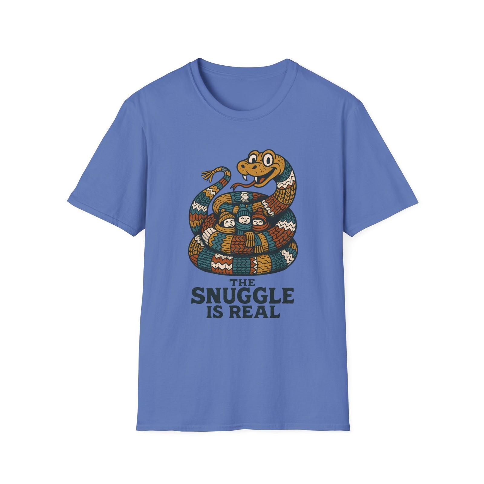 Unisex Softstyle T-Shirt Mens Womens Tees Top Knitted Scarf Snake Cozy Cartoon Funny Creature Graphic 4XL