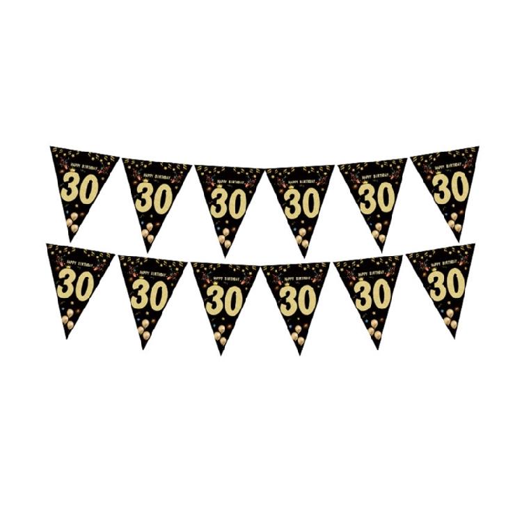 Geburtstagsparty Wimpelkette Hängende Dekoration Schwarz Gold Wimpelkette Geburtstagsfeier Zubehör für Festival Anlass Fotografie