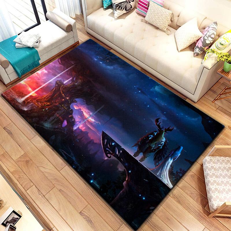 Spiel World of Warcraft Teppich für Wohnzimmerteppiche Camping Stranger Things Picknickmatte Rutschfester E-Sport-Teppich Yogamatte Fans Geschenk