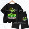 Children's Plants Vs. Zombies Short-Sleeved T-Shirt Set Cotton Summer Fashion Comfortable Top+pants for Boys and Girls
