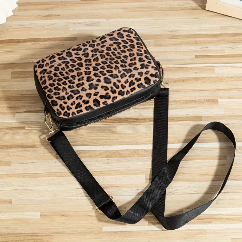 Women Leopard Print Crossbody Bag Lightweight Fashion Shoulder Purse Versatile Casual Handbag For Daily Office Use