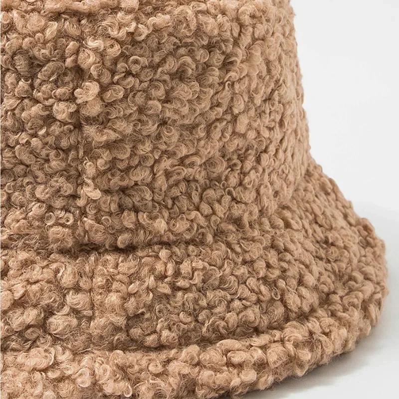 

Однотонная меховая осенне-зимняя теплая женская шапка из искусственного меха, женская шляпа-ведро с защитой от солнца, женские кепки, аксессуары хаки