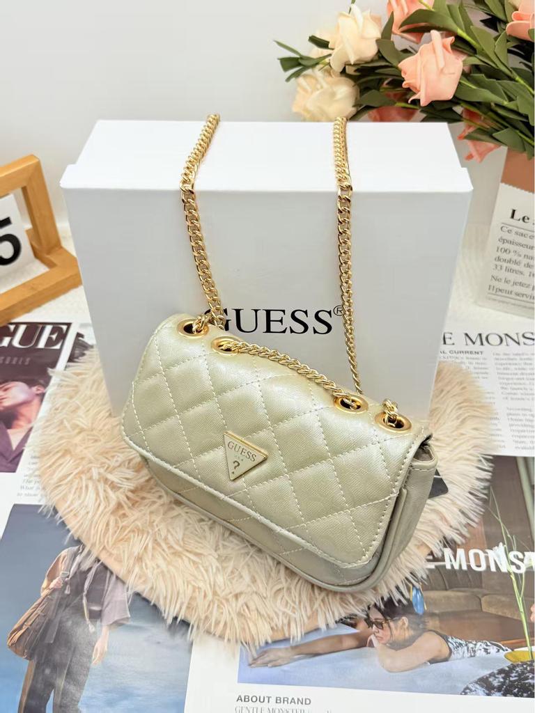 European & American 2025 Glossy Diamond Lattice Women's Fragrant Style Crossbody Chain Bag - Fashionable, Versatile, and Stylish