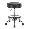 Round Rolling Stool Swivel Stool with Wheels & Footrest Height Adjustable