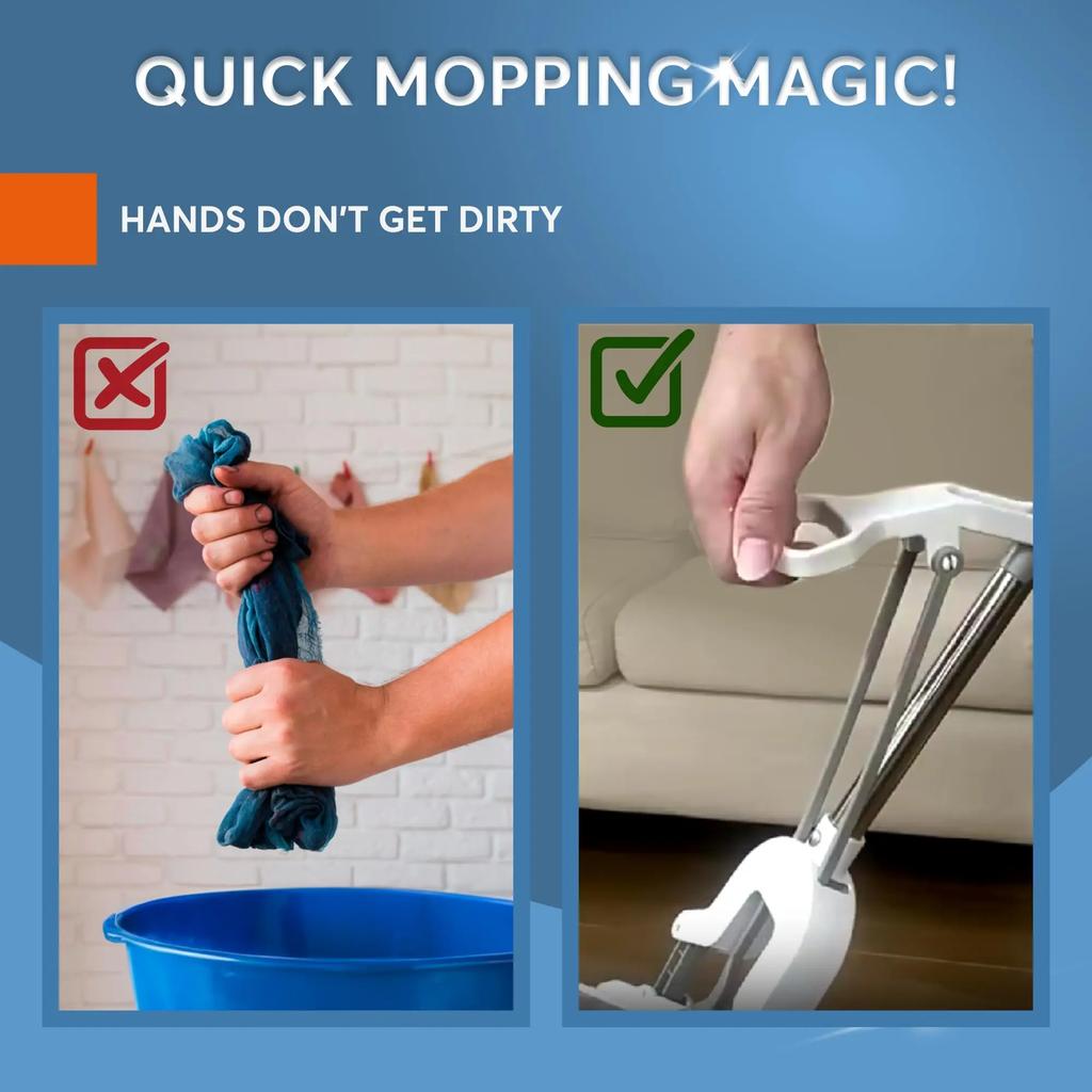 1 Pc PVA Sponge Mop for Floor Cleaning Self Twisting Mop for Bathroom and Kitchen Tile Floors Floor Mop with Sponge Mop Cleaner