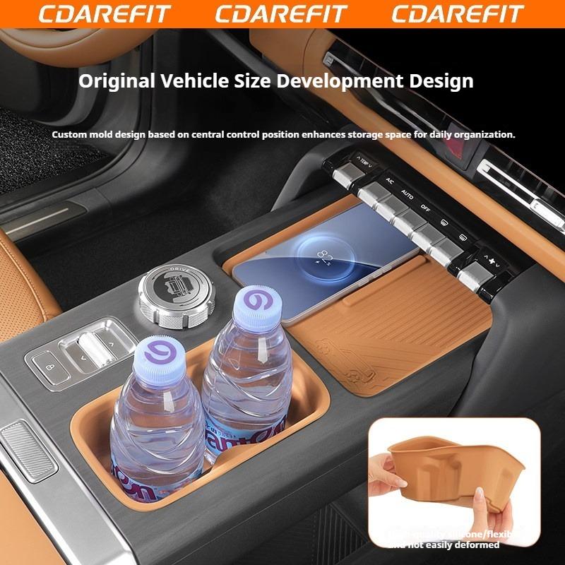 For Chery ICAUR V27 Car Center Console Cup Holder Wireless Charging Anti-Slip Mat Rear Row Cup Holder Tailgate Storage Interior