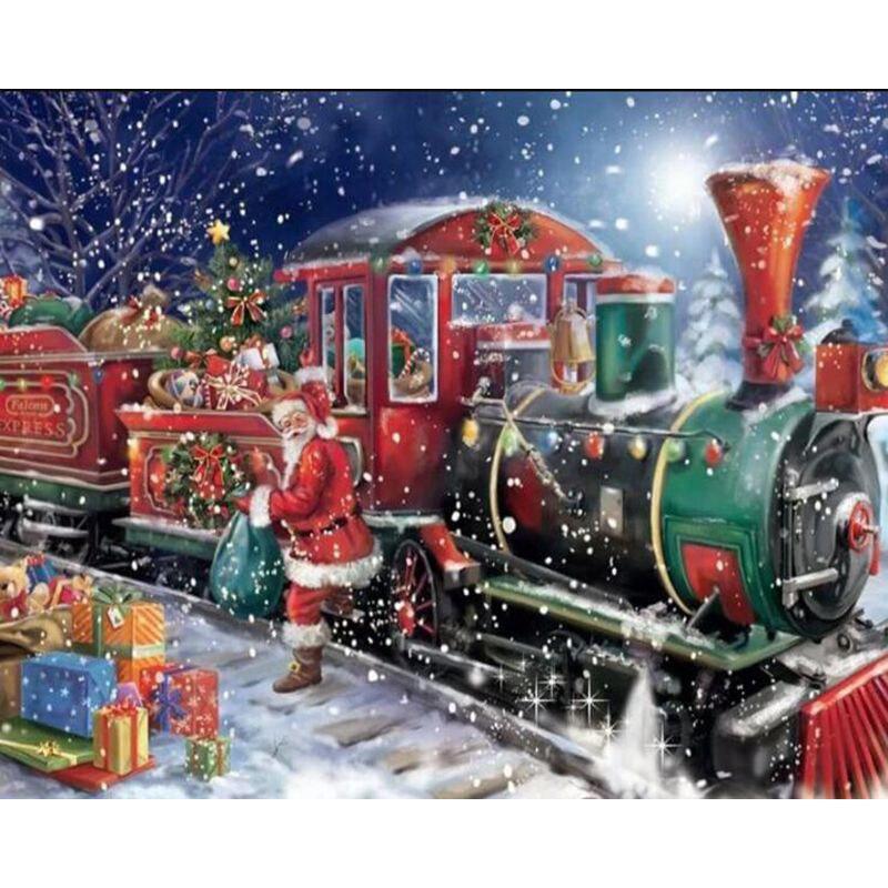 Full Round Diamond Painting Santa Claus Cross Stitch 5D Diamond Embroidery Rhinestones Portrait Handicraft Christmas