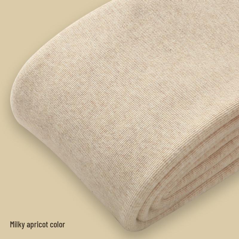 Women's High-Waist Ribbed Leggings - 500g Combed Cotton Fleece-Lined, Slimming & Anti-Pill, for Autumn/Winter