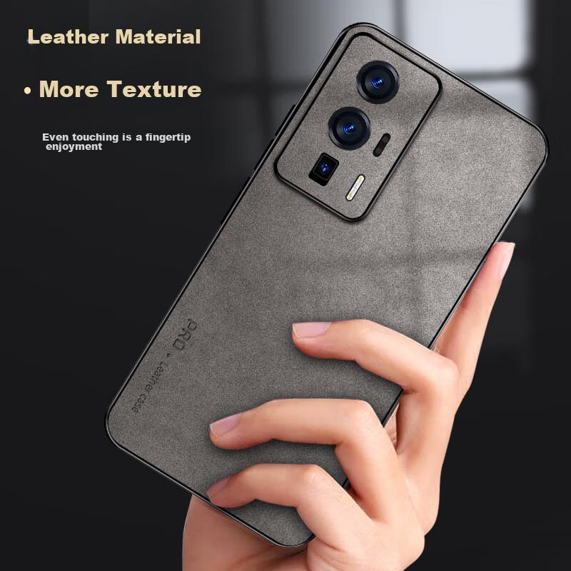 Redmi K60 Phone Case, Redmi KShockproof Lens Full Protection Soft Case, Simple Luxury Outer, Leather Casen, Khaki Color