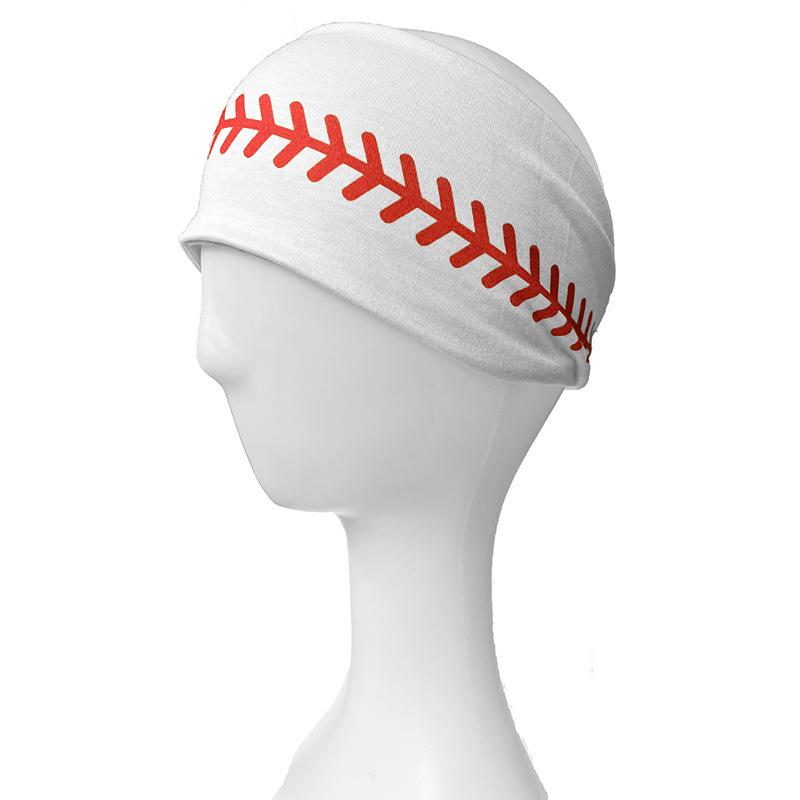Popular Sports Print Wide Sweatband: Baseball, Football, Running, Softball Elastic Headband
