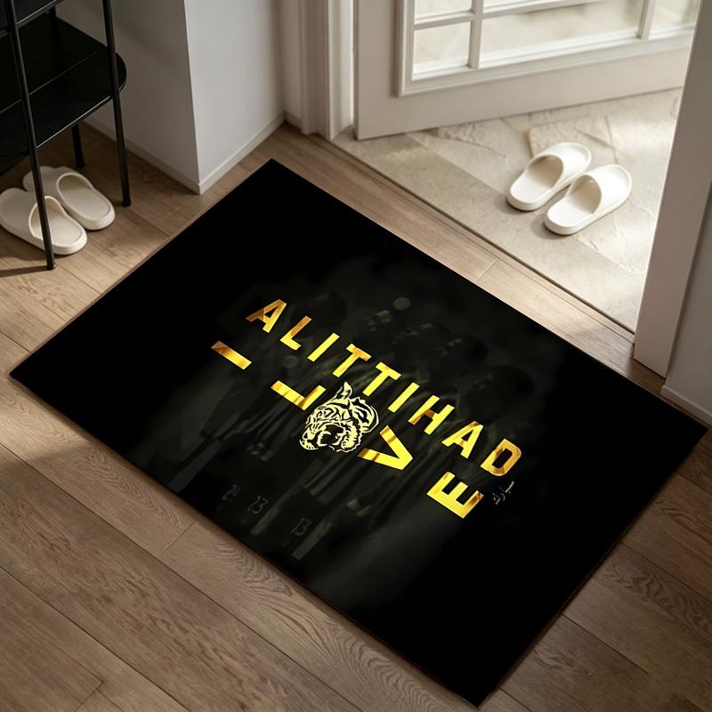 Al‑Ittihad FC A rug suitable for office chair areas living rooms and computer desks perfect for home offices and an ideal holiday gift