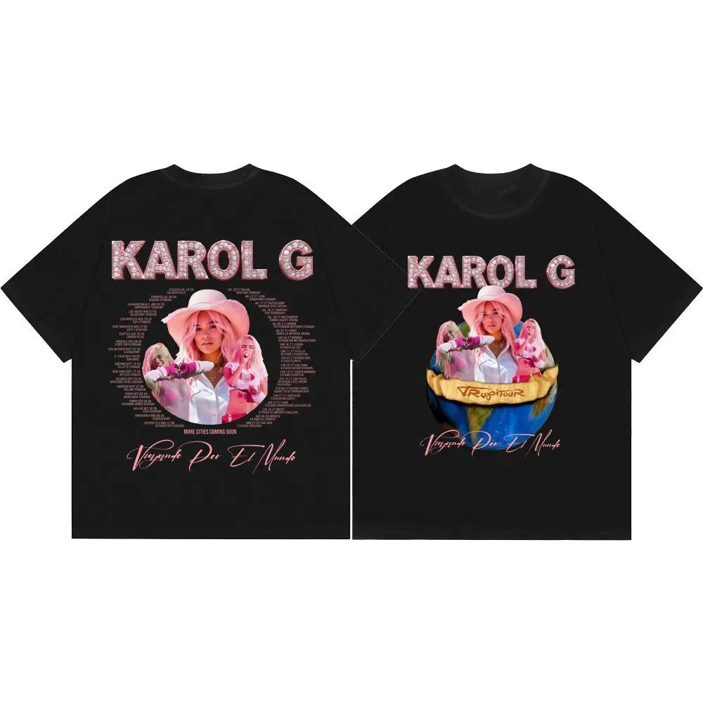 

Karol G Tropicoqueta Tour 2026 Graphic T Shirts Men Women Fashion Y2k Short Sleeve T-shirts Summer Casual Loose Cotton T-shirt 4XL