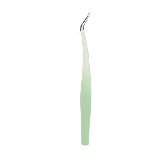 False Eyelash Tweezers for Eyelash Extension Stainless Steel Tweezers with Curved And Elastic Handle Makeup Eyelash Tool for Professional Makeup