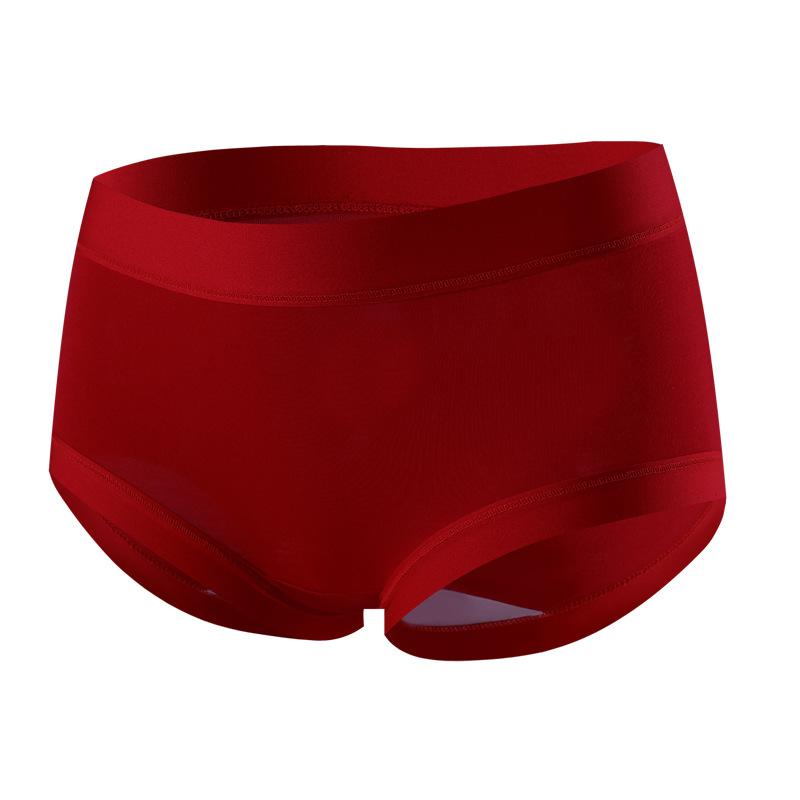Female Spring and Autumn Benming Year 7A Antibacterial No Trace Breathable Waist Triangle Briefs XL ярко-красный