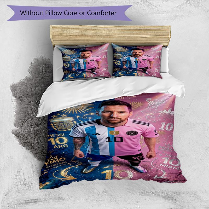 Messi 10th Anniversary Print Flannel Blanket, Soft Warm Lightweight Throw Blanket for living Room,Sofa Bed Camping office