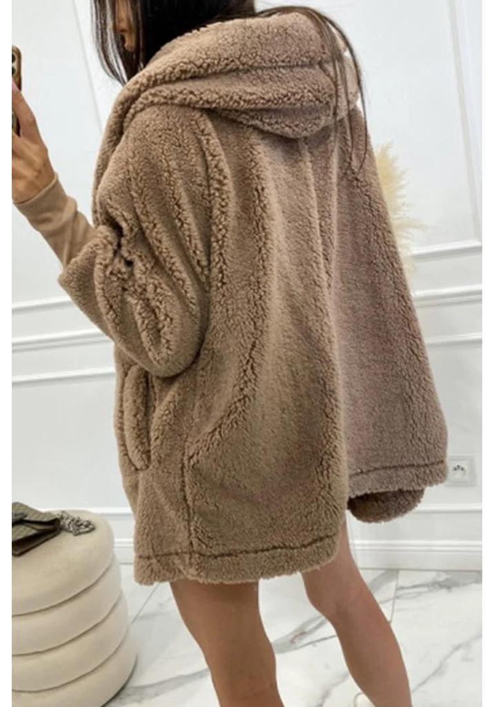 2024 Europäischer & Amerikanischer Herbst/Winter Damen Plüsch Kapuzenjacke Mantel