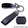 Car Carbon Smart Key Black [Wisdompro] Keychain, Leather, Anti-Loss, Compatible, Stylish, Men's & Women's, (Flat Connector)
