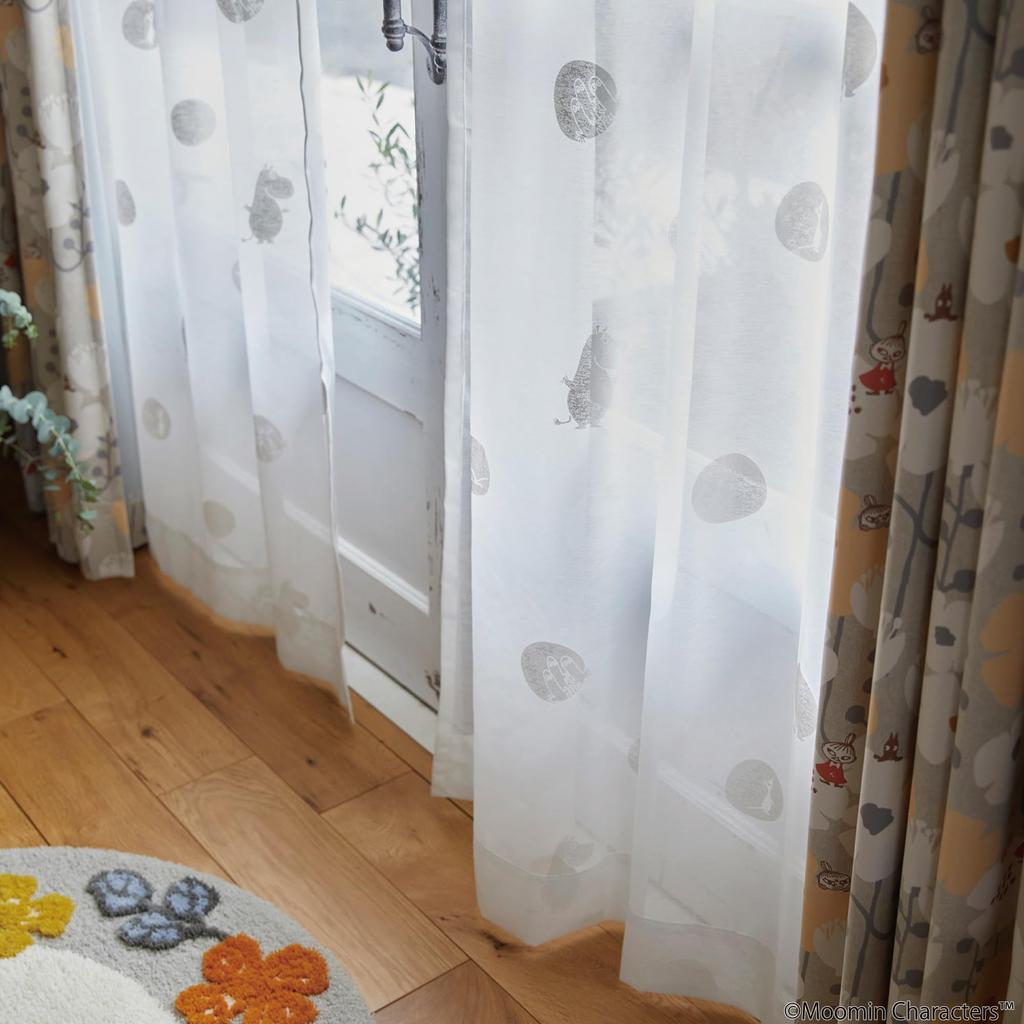 Suminoe MOOMIN Buttocks Dot Voile Sheer 1 100 X 198 Curtains, Panel, Cm, W, 342-74324