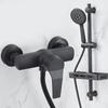 Single Handle Matte Black Wall Install Rain Shower System Stainless Steel Bathroom Shower Faucet Mixer
