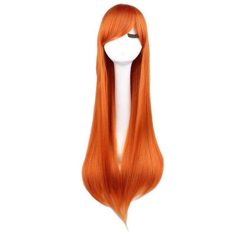 Bunte Lange Gerade Cosplay-Perücke 80cm Anime Party Rollenspiel-Perücke Hitzebeständige Faser für Damen