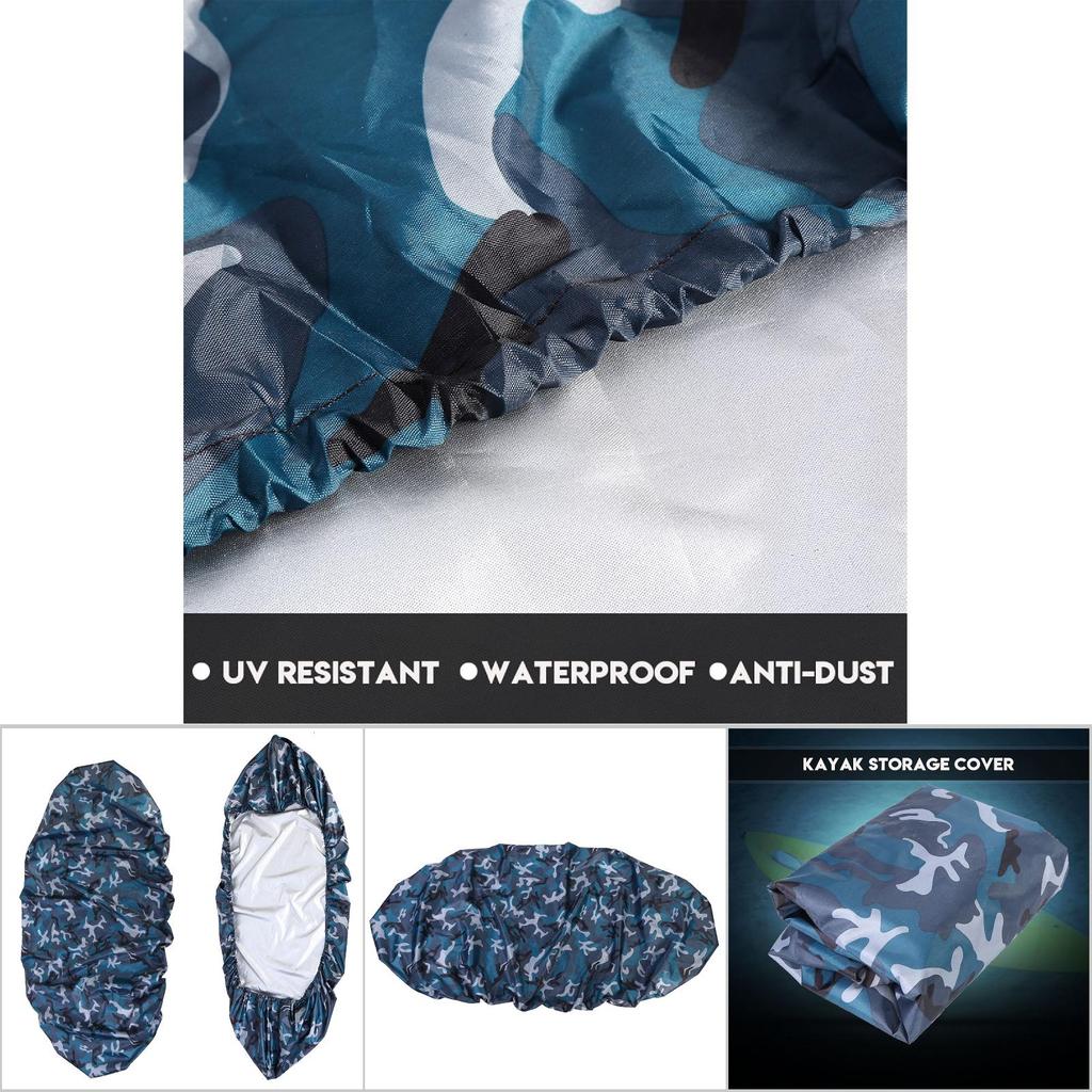 Wodoodporny pokrowiec ochronny na kurz z ochroną UV 4,5 m dla 3,6?4m Kajak Łódź(Kamuflaż Oceaniczny)