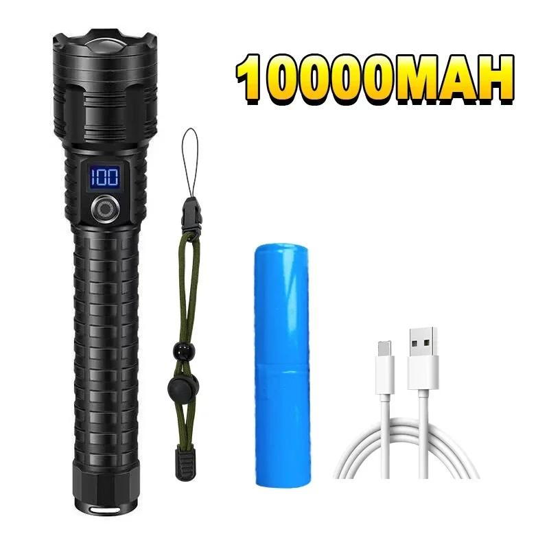 1000000LM Ultra Powerful Flashlight Zoom 5000M Long Range Torch High Power Led Flashlights Rechargeable Strong Tactical Lantern