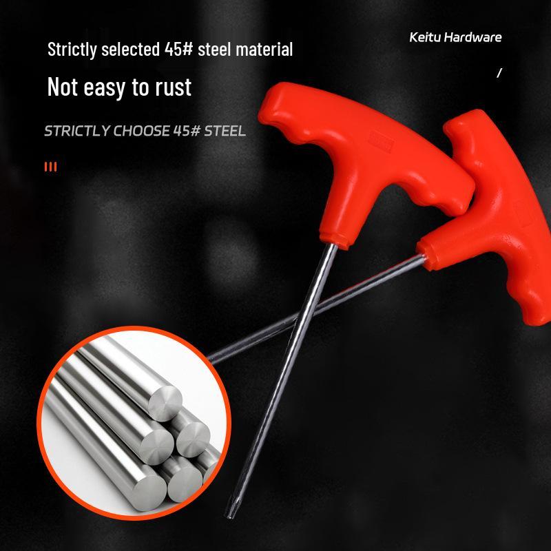 Orange T-Handle Torx Wrench & 5mm Hex Key Set (T25 & T27)
