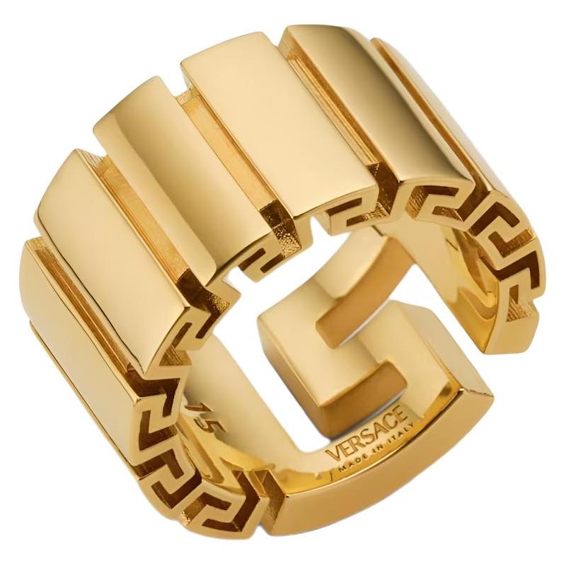 Versace Hollow Greca Pattern Ring Women's Bright 31494693 10233811A006203J000-bright gold 17