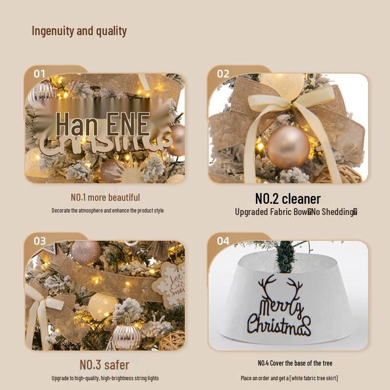 Xiang Le Mei 1,5M Champagne Gull Deluxe Juletre Sett