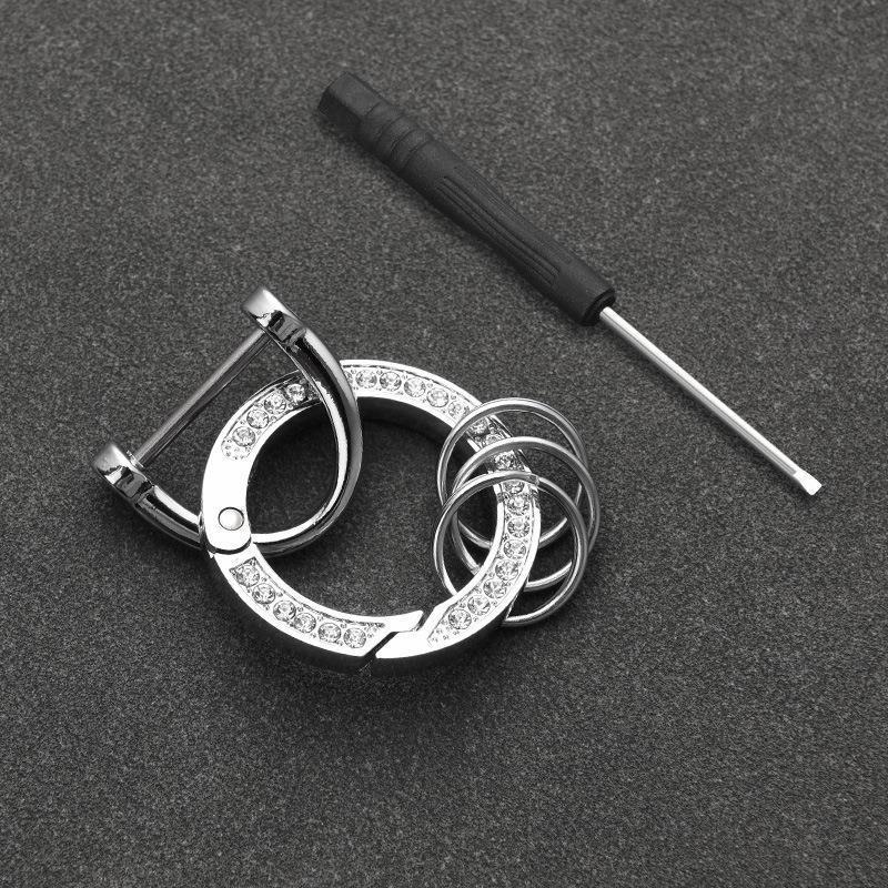 Rhinestone-Inlaid Universal Car Keyring Pendant Ornament