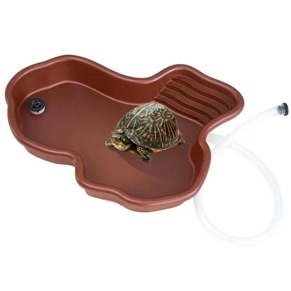 With Ramp Reptile Water Bowl Portable Tortoise Water Dish Turtle Feeding Dish  Scorpion