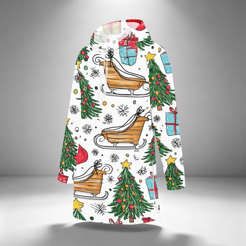 Women's Fashion Casual Long Sleeve Christmas Print Hoodie Top