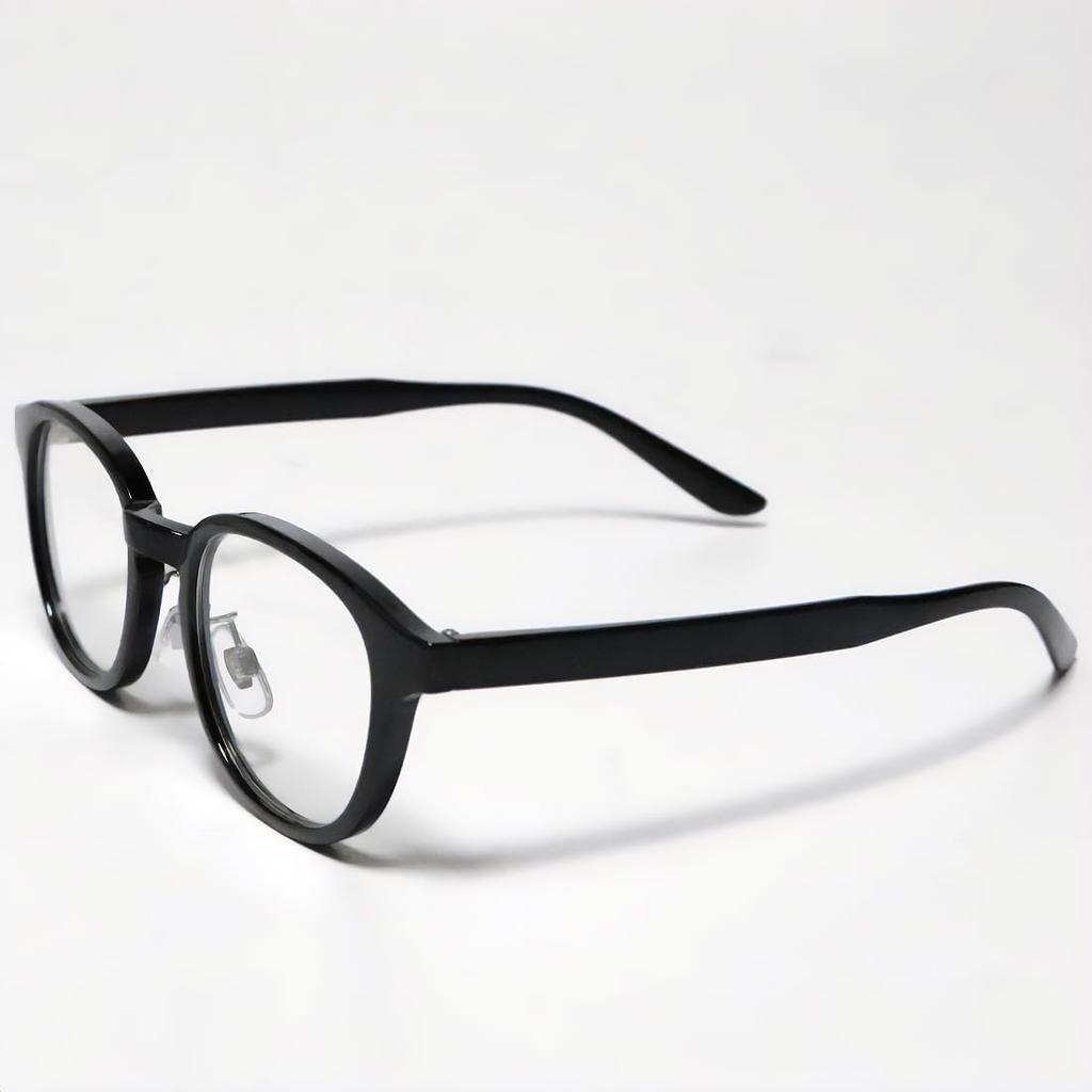 [Bliss Leather] Black x Clear Sunglasses, Fashion Glasses, Boston Style, Full Rim, Men's & Women's, Non-Prescription, Colored, Transparent, Clear,