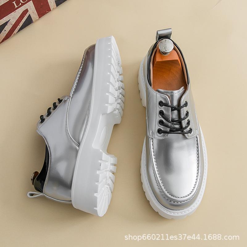 Small Leather Shoes Men's 2025 New Large Size Men's Boots 46 British Style Versatile College Retro White Single Shoes 2135-R