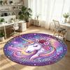 Wild Animals (482) Theme Round Crystal Velvet Rug Custom Name Text Personalized Floor Mat Home Decor Non Slip Crystal Carpet