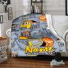 Custom Name excavator Theme Printed Blanket - Perfect for Couch, Bed, Travel & Outdoor Use | Machine Washable, Cozy & Durable.