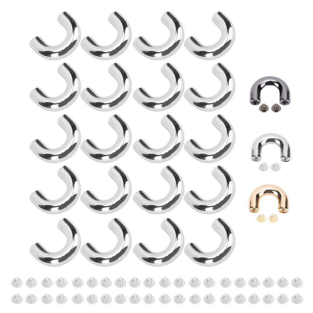 20 Ensembles Boucles de Connexion Pont Arqué Anneau en U Connecteurs de Sangle à Chaîne Alliage de Zinc Fer pour Sacs C