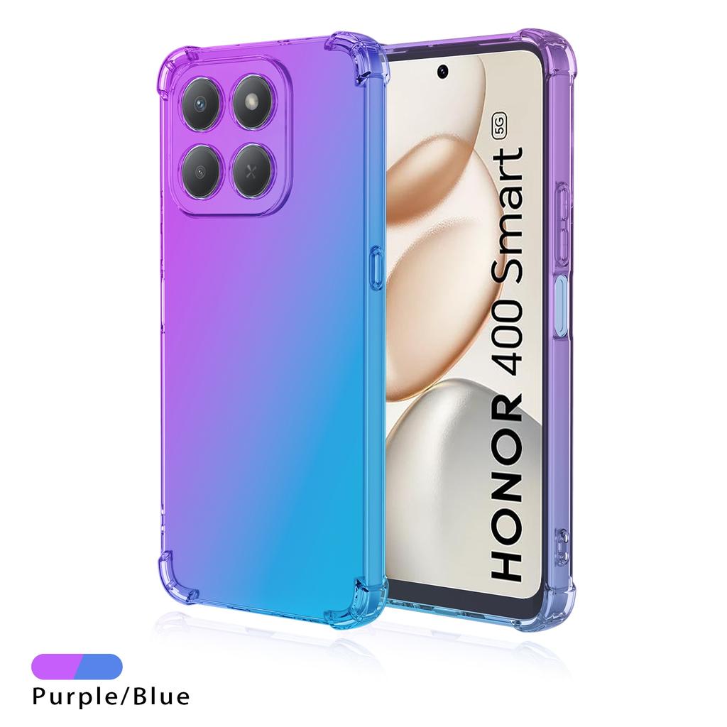 Rainbow Gradient Transparent Case For Honor 400 Smart 5G Four Corners Shockproof Soft Silicone Back Cover For Honor X7D 4G 5G
