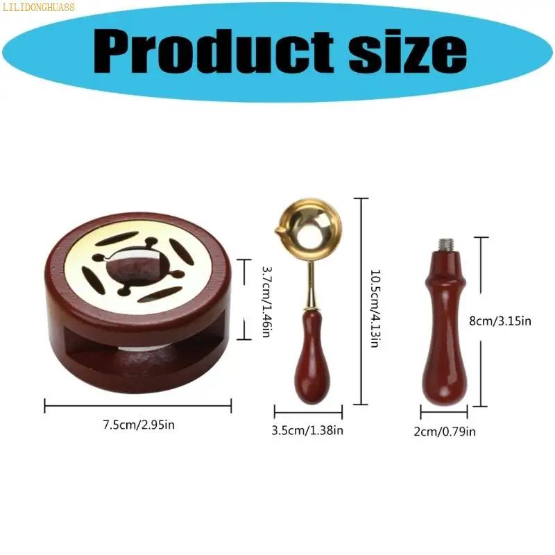 K1AE Sealing Wax Melting Set with Spoon and Handle for Craft Enthusiasts Artistic Projects