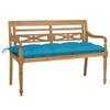 Day and Night - Day and Night Batavia Solid Teak Bench with Light Blue Cushion 120 Cm