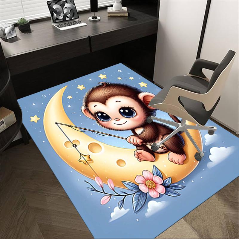 1PC Monkey Star Non-Slip Floor carpet, suitable for Office, bedroomand playrooms. It can also be used as a sofa footrest cover-T82
