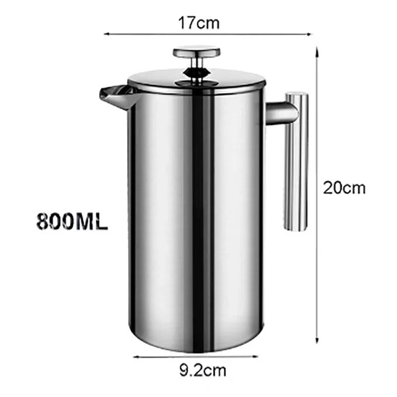 High Quality Double - Wall Insulated 1000ml Coffee Tea Maker Pot French Press Espresso Coffee Machine